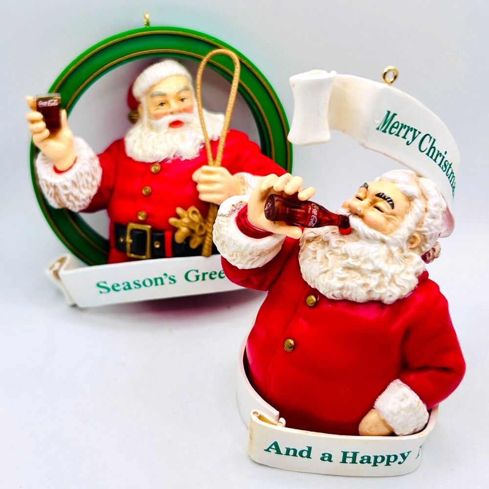 VINTAGE Coca-Cola Trim-a-Tree Collection Christmas Ornament 2 Pack - 1934 & 1949
